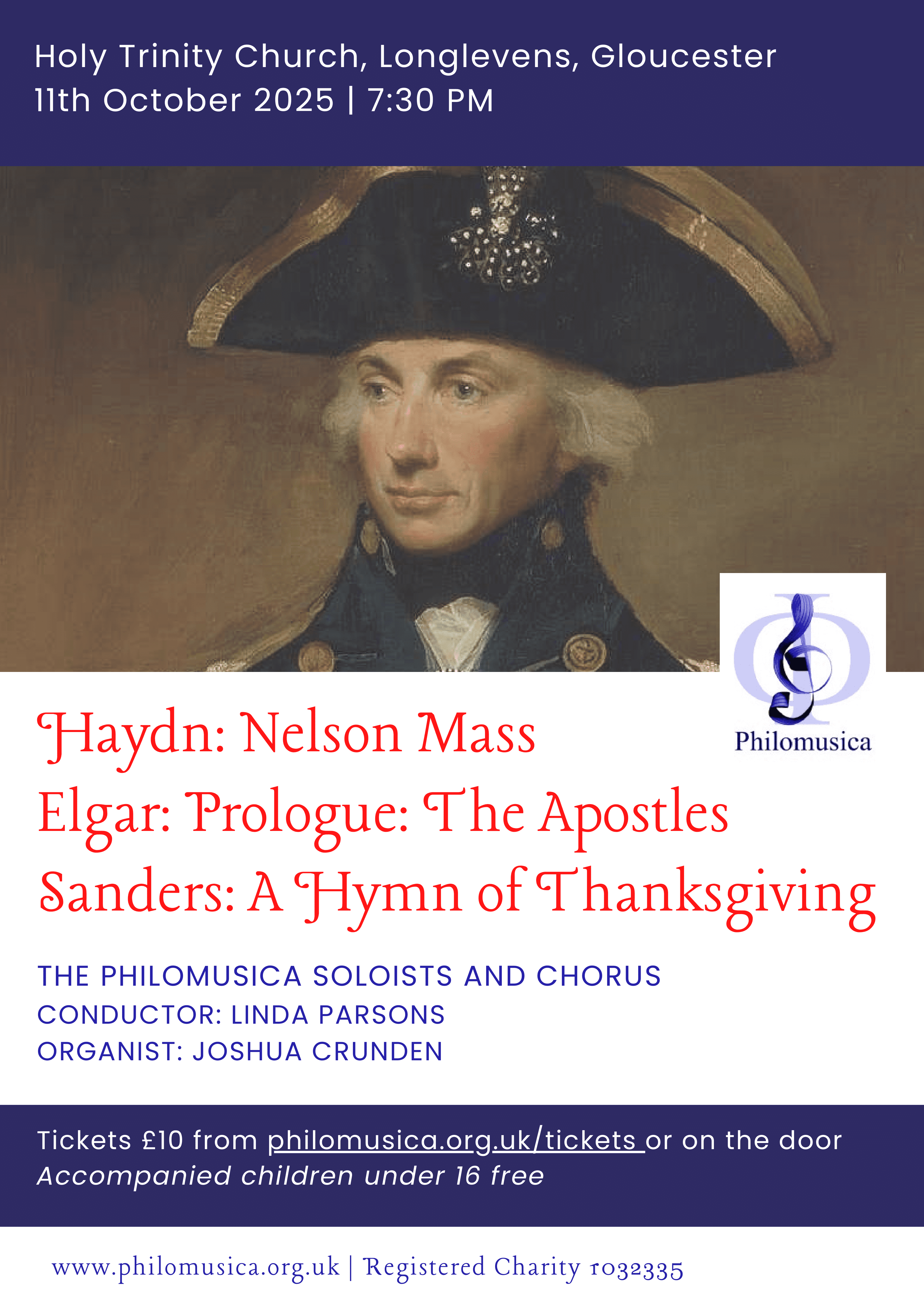 Poster for Autumn 2025 concert at Holy Trinity, Longlevens