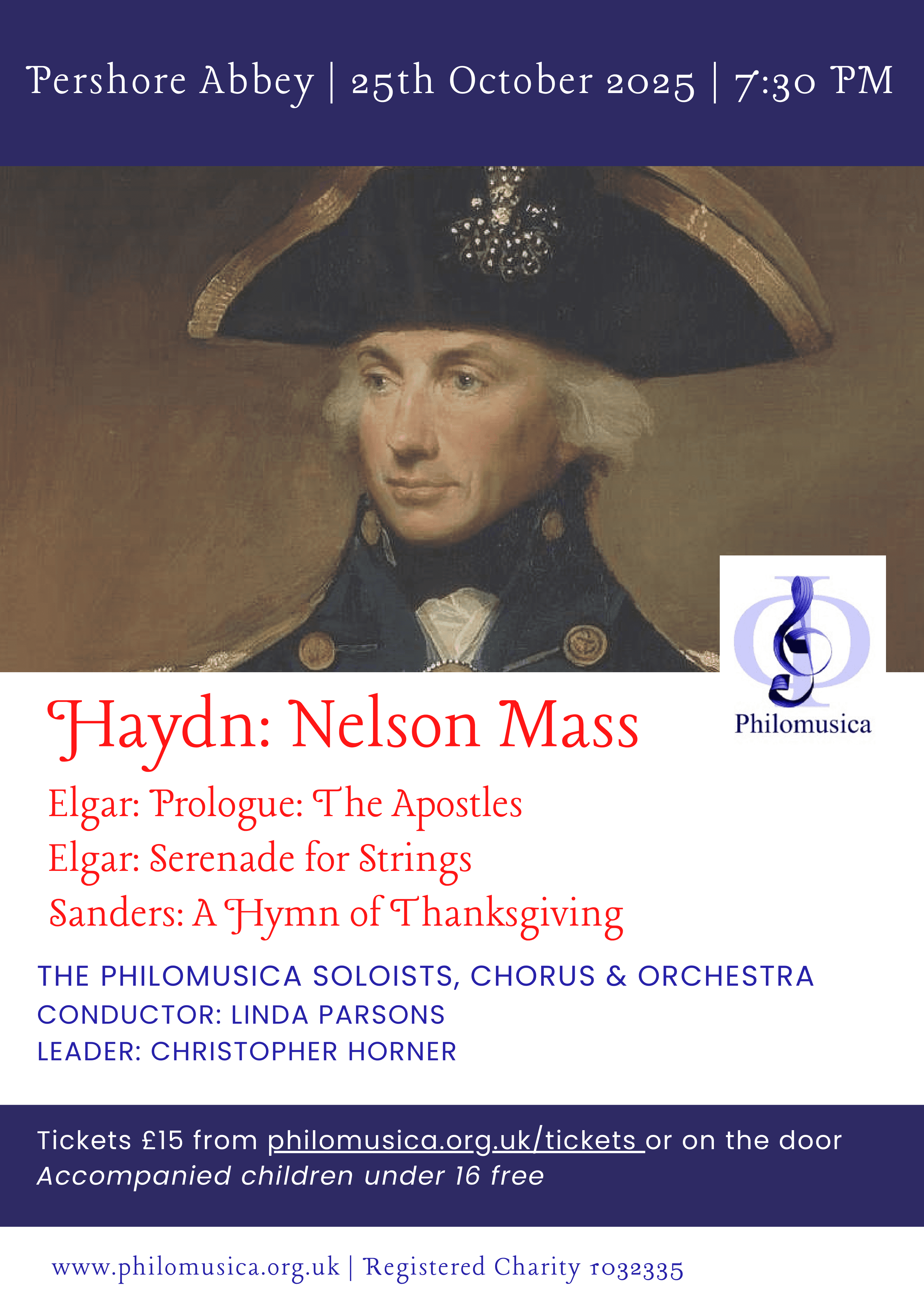Poster for Autumn 2025 concert at Pershore Abbey